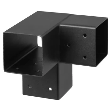 Paalverbinder Voor Pergola Hoekstuk 3-kants 9x9 Cm Zwart