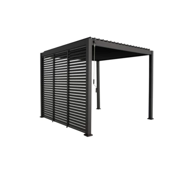 Zijwand Louvre Voor Pergola Classic & Deluxe Zwart 300 Series - Afbeelding 2