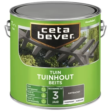 CetaBever Tuinhoutbeits Transparant Antraciet Zijdeglans 2,5 L - Afbeelding 2