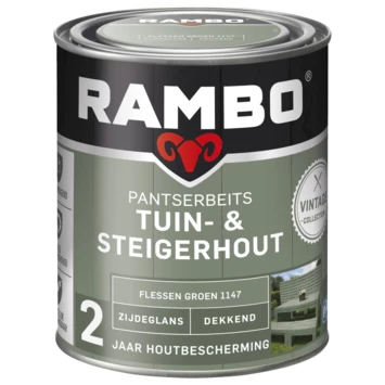 Rambo Vintage Pantserbeits Tuin- En Steigerhout Dekkend Flessen Groen Zijdeglans 750 Ml - Afbeelding 3