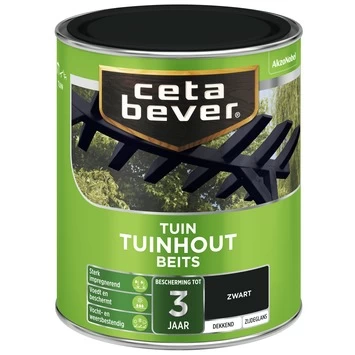 CetaBever Tuinhoutbeits Dekkend Zwart Zijdeglans 750 Ml - Afbeelding 2