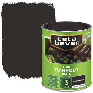 CetaBever Tuinhoutbeits Dekkend Klassiek Bruin Zijdeglans 750 Ml