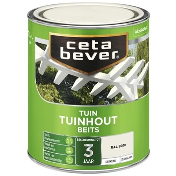 CetaBever Tuinhoutbeits Dekkend RAL 9010 Zijdeglans 750 Ml - Afbeelding 2
