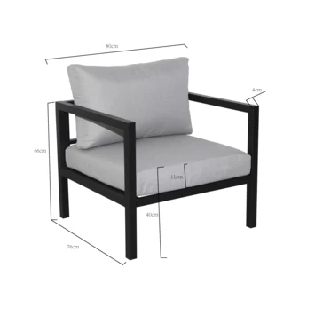 Loungestoel Evora Antraciet - Afbeelding 2