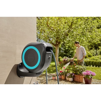 Gardena Wandslangenbox Roll-up 20 Meter Grijs Blauw - Afbeelding 5