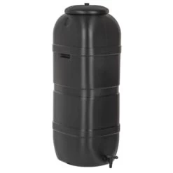 Practo Garden Classic Regenton Zwart Met Kraantje 100 L