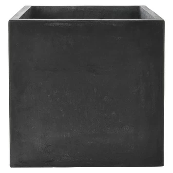 Pot Fiberclay Donkergrijs Streep Vierkant Ø40 H35 Cm