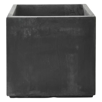 Pot Fiberclay Donkergrijs Streep Vierkant Ø33 H29 Cm